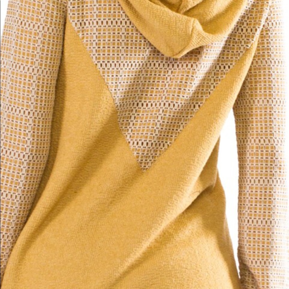 Anthro Anama Mustard Tie Sleeve Hoodie - Picture 7 of 8